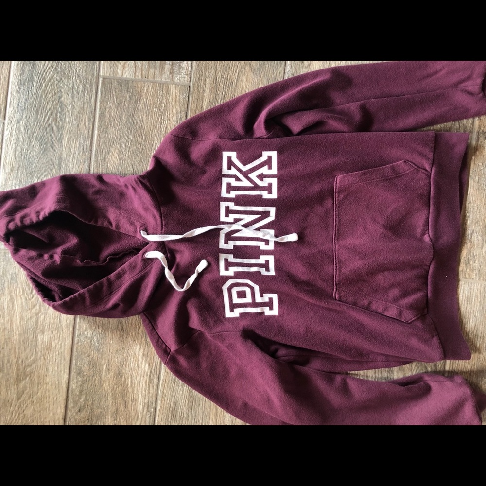 Maroon colored hoodie from Pink